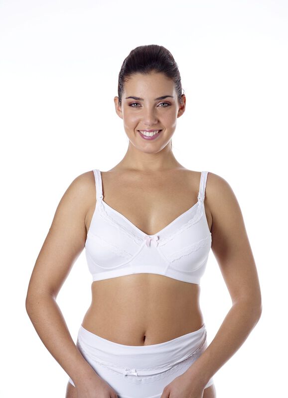 Cotton Stretch Nursing Bra (White) image number null